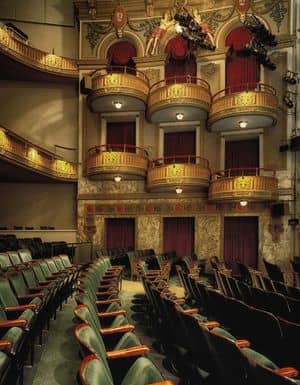 view of the balconies in the auditorium